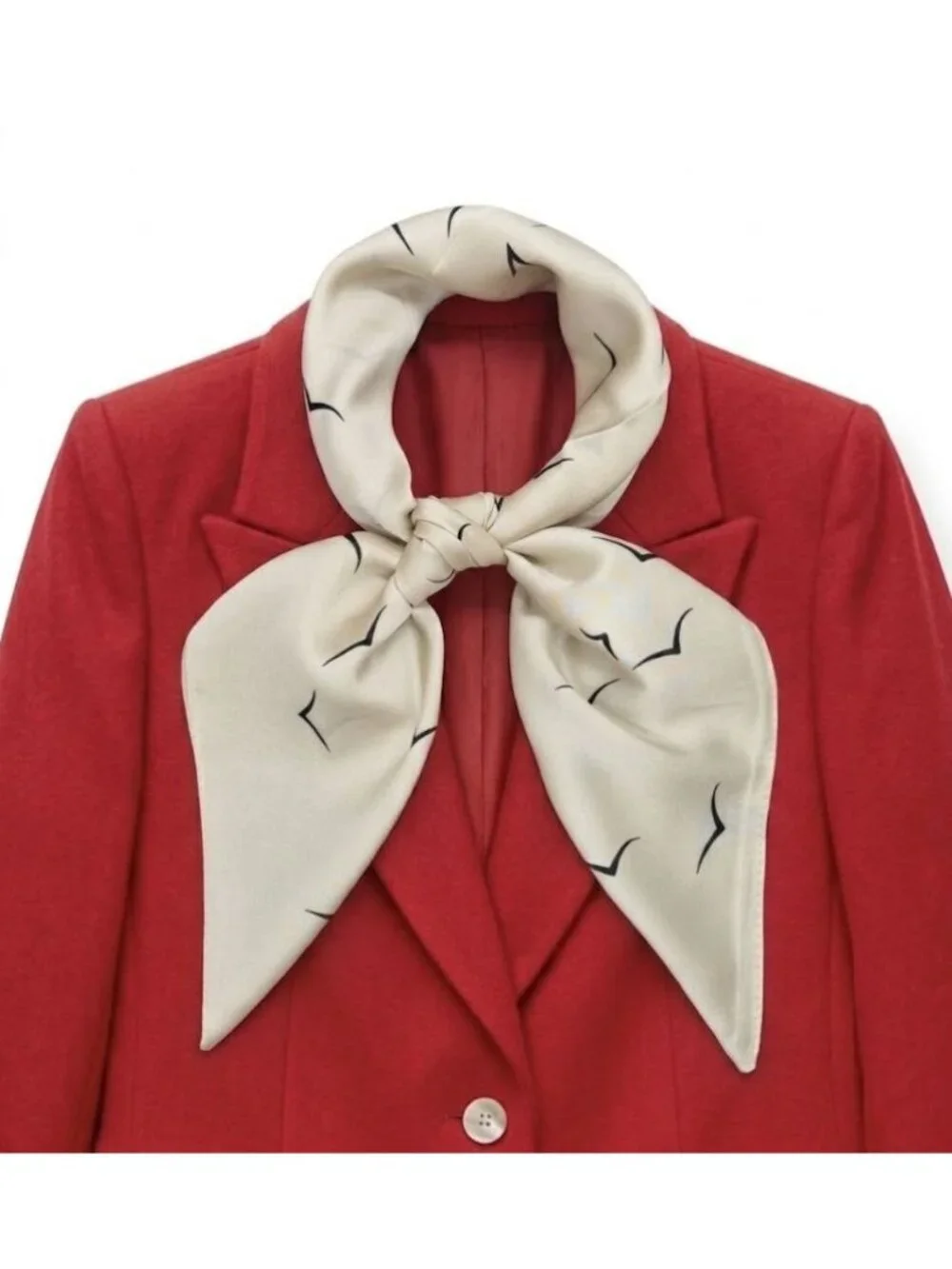 ✨✨Cream Silky Scar Minimalist Bird Print Chic Luxury Bandana Versatile Accessory